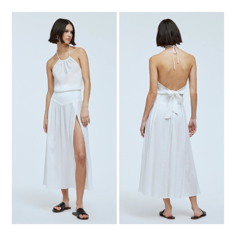 Madewell Ivory Maxi Skirt with Slit